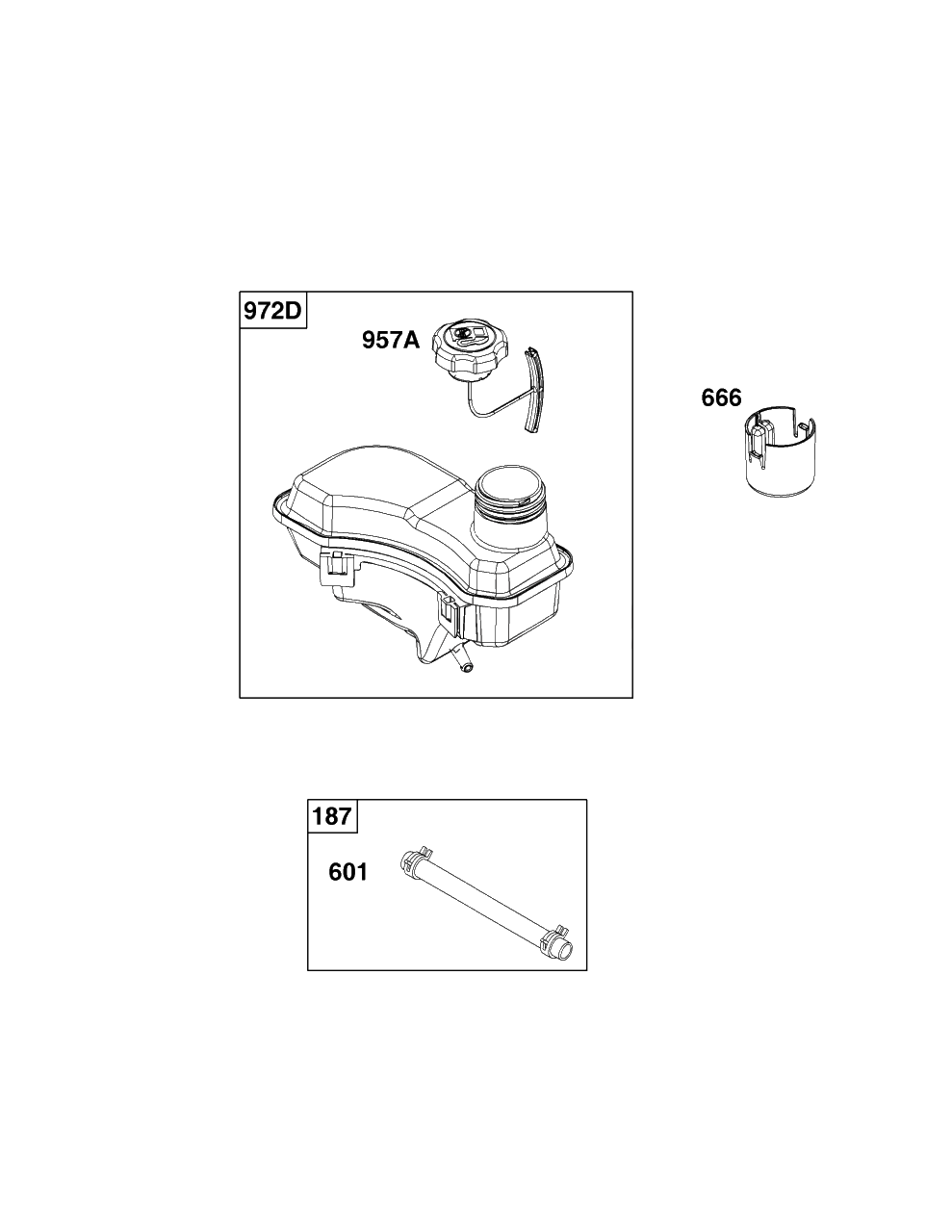 Fuel Supply Group Diagram and Parts List for 93J02-0111-H1  Briggs and Stratton Engine